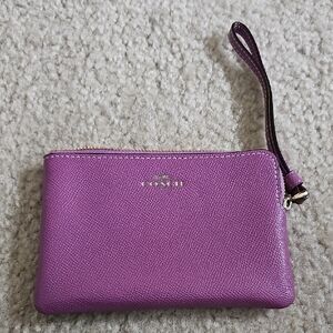 Coach Violet Leather Wristlet